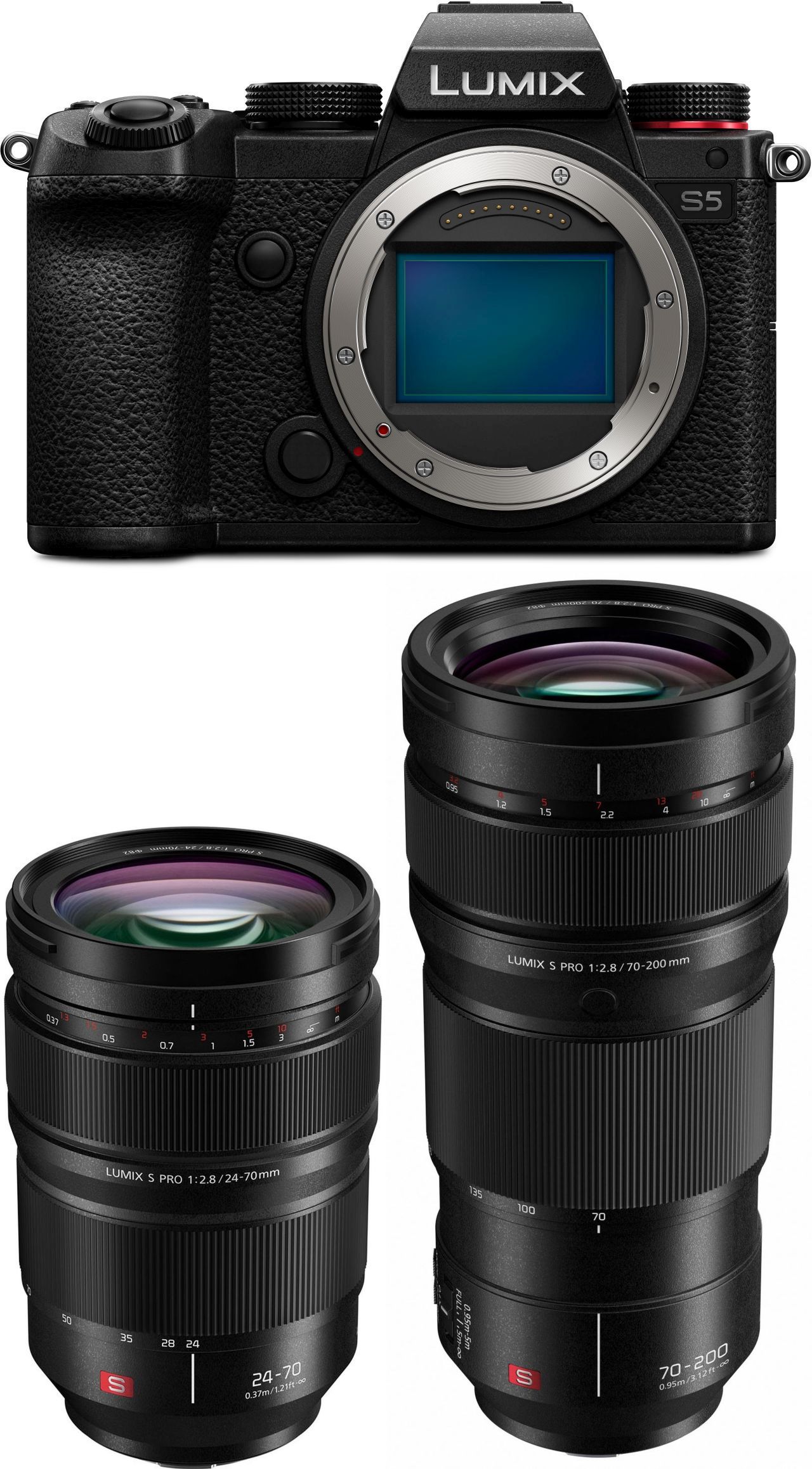 Panasonic Lumix DC-S5 + S Pro 24-70mm f2,8 + S Pro 70-200mm f2,8 O.I.S