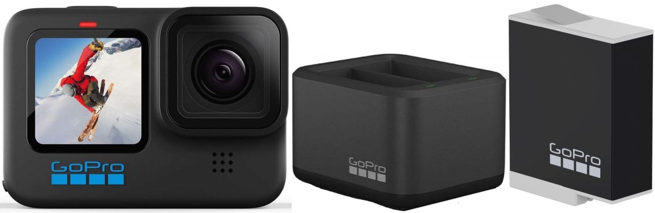 GoPro HERO10 Black + Dual Charger + Enduro Akku