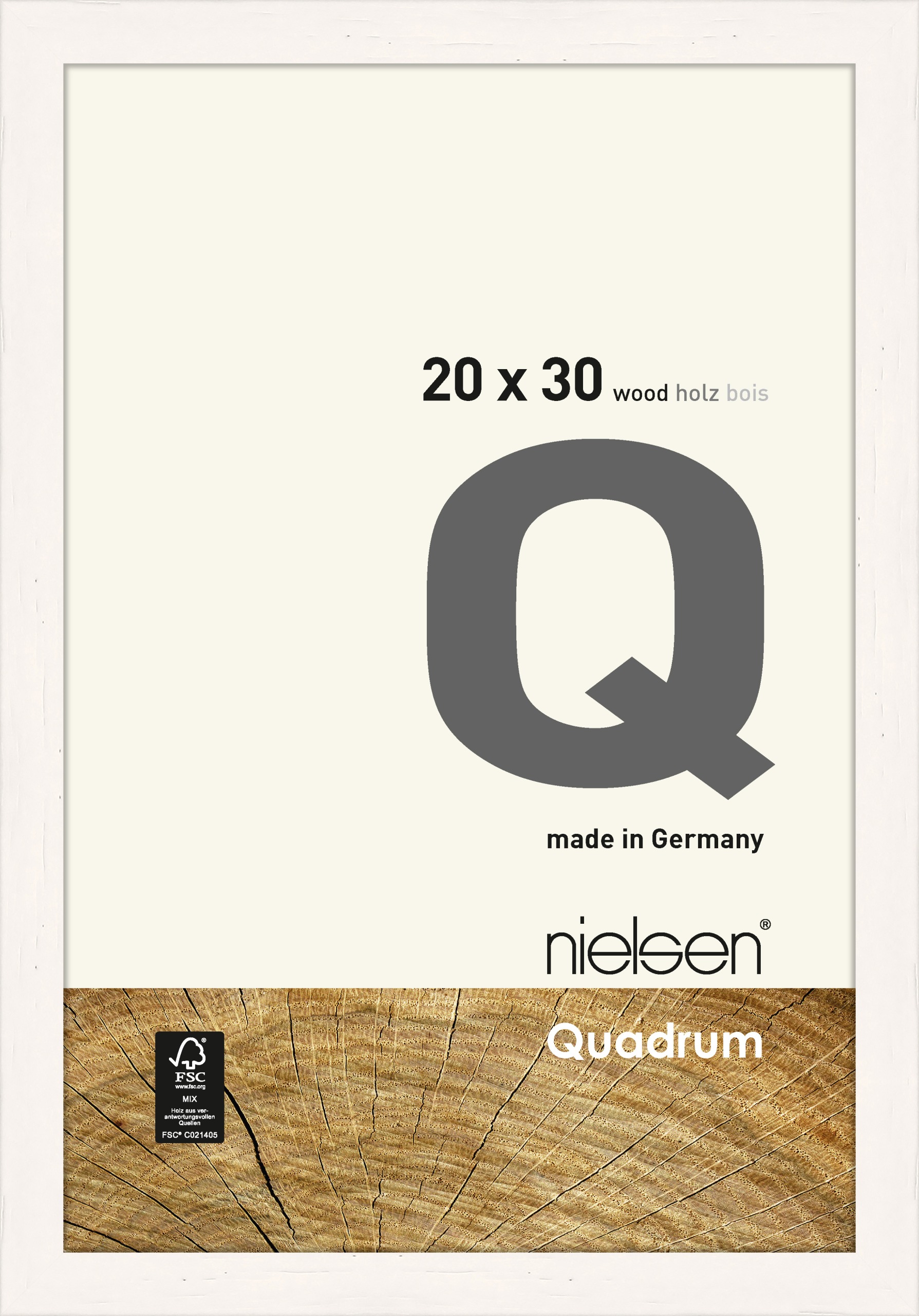 Nielsen Wooden frame 6535021 Quadrum 20x30cm d. white