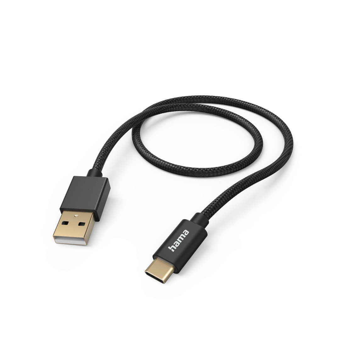 Hama 201545 Charging Cable Fabric USB-A to USB-C 1.5m black