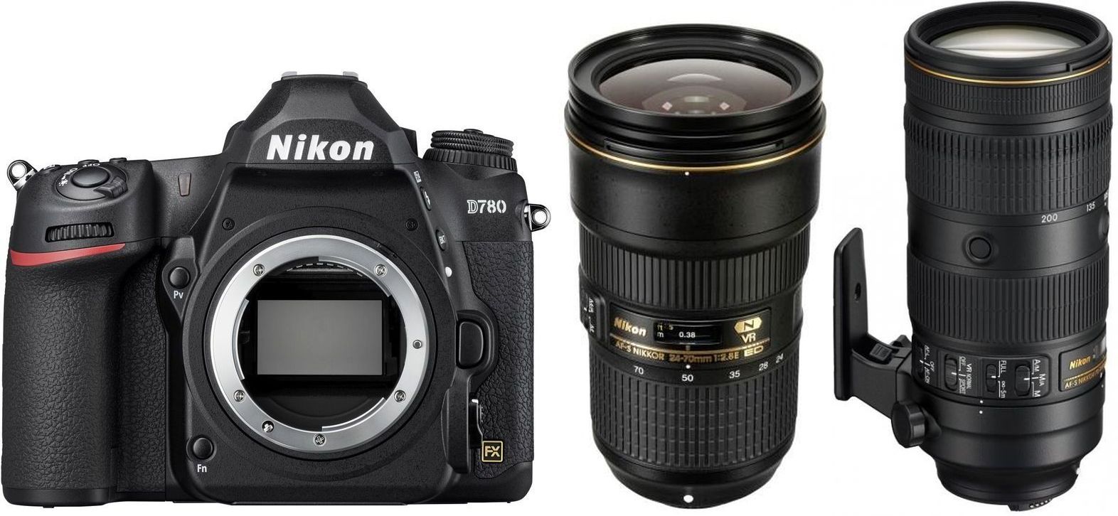 Nikon D780 + AF-S 24-70mm f2.8E ED VR + AF-S 70-200mm f2.8E 