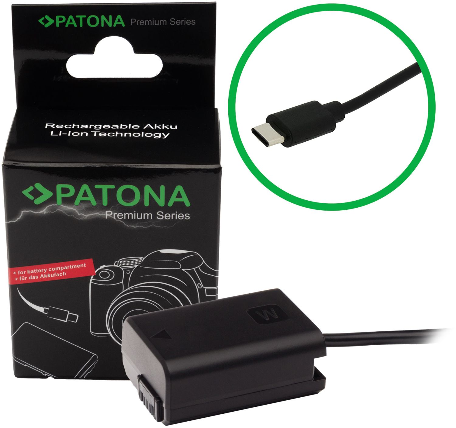 PATONA Premium USB-C Akku-Adapter NP-FW50