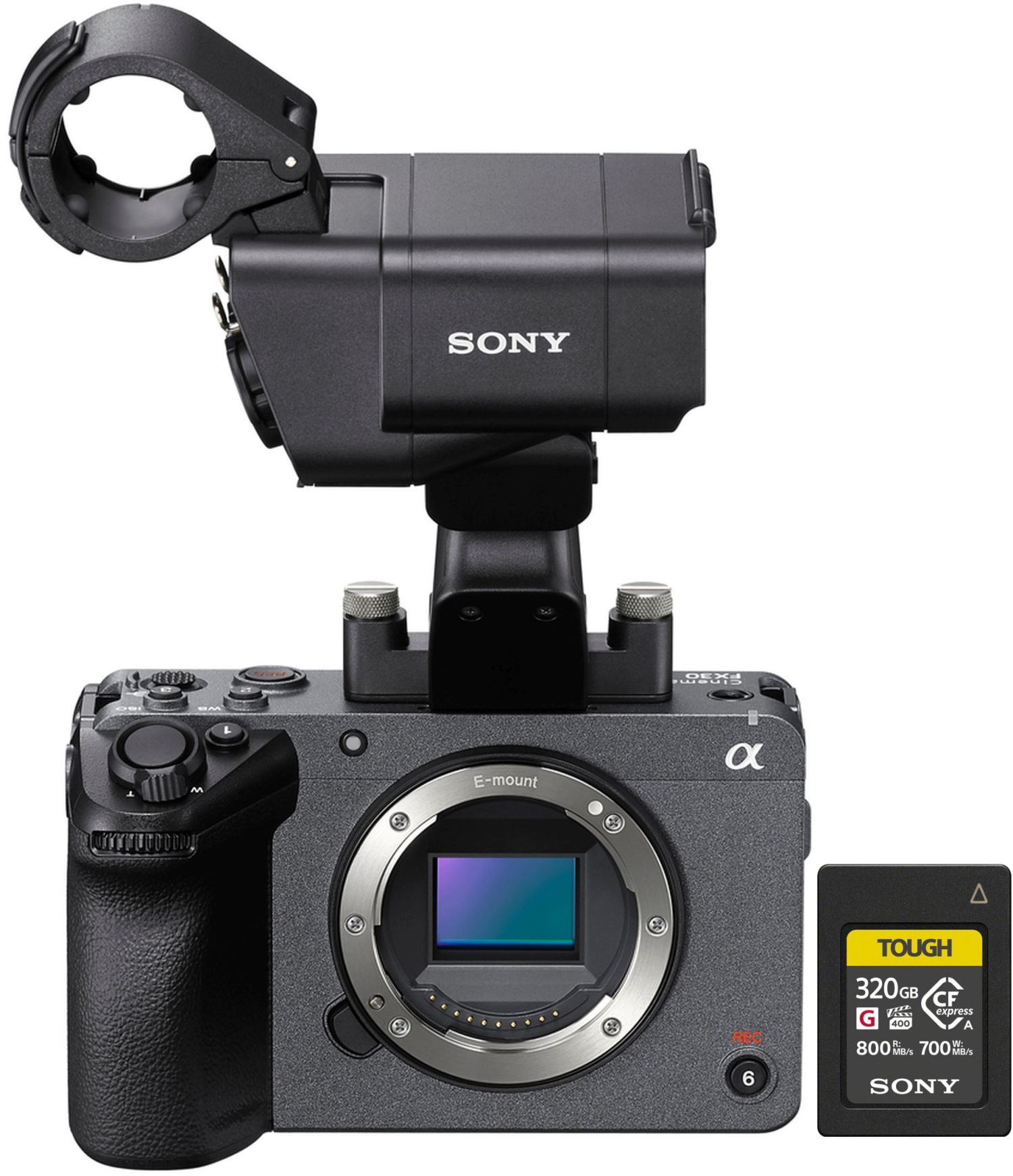 Sony ILME-FX30 + handle + CFexpress 320GB type A 800MBs / 700MBs