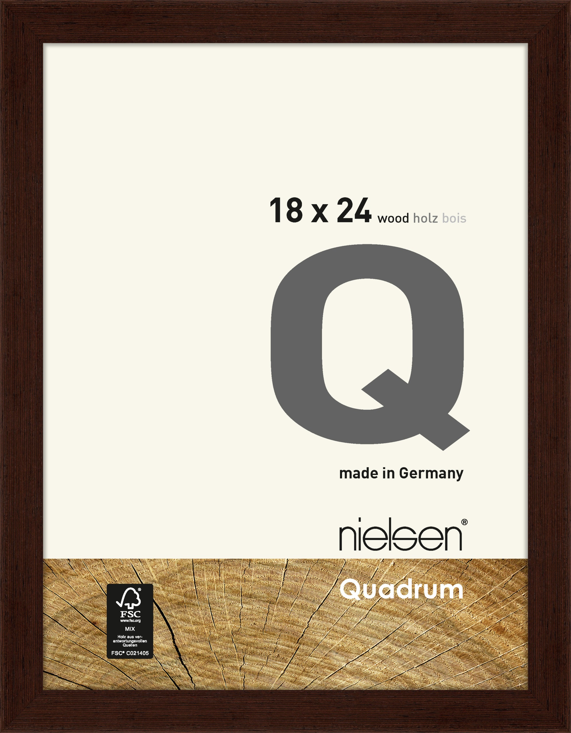 Nielsen Wooden frame 6534006 Quadrum 18x24cm wenge