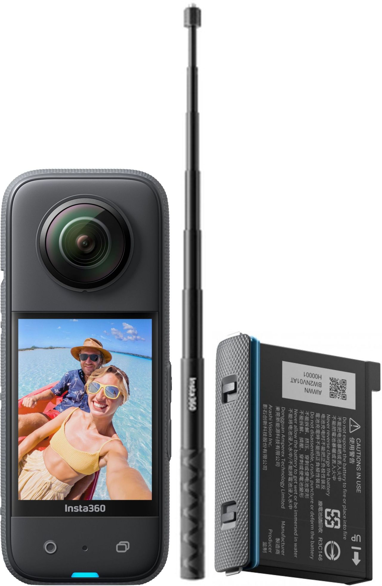 INSTA 360 X3 + X3 Battery + Selfie Stick (114cm)