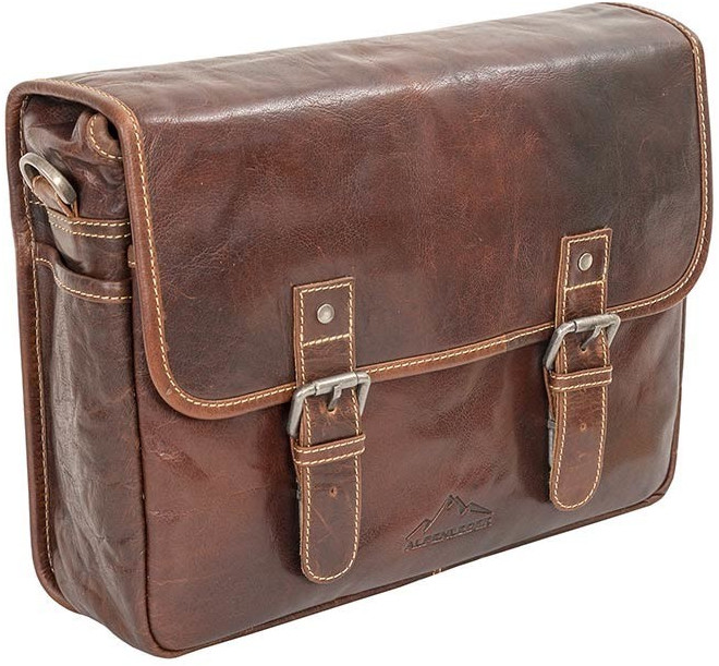 Alpine leather camera bag reporter old