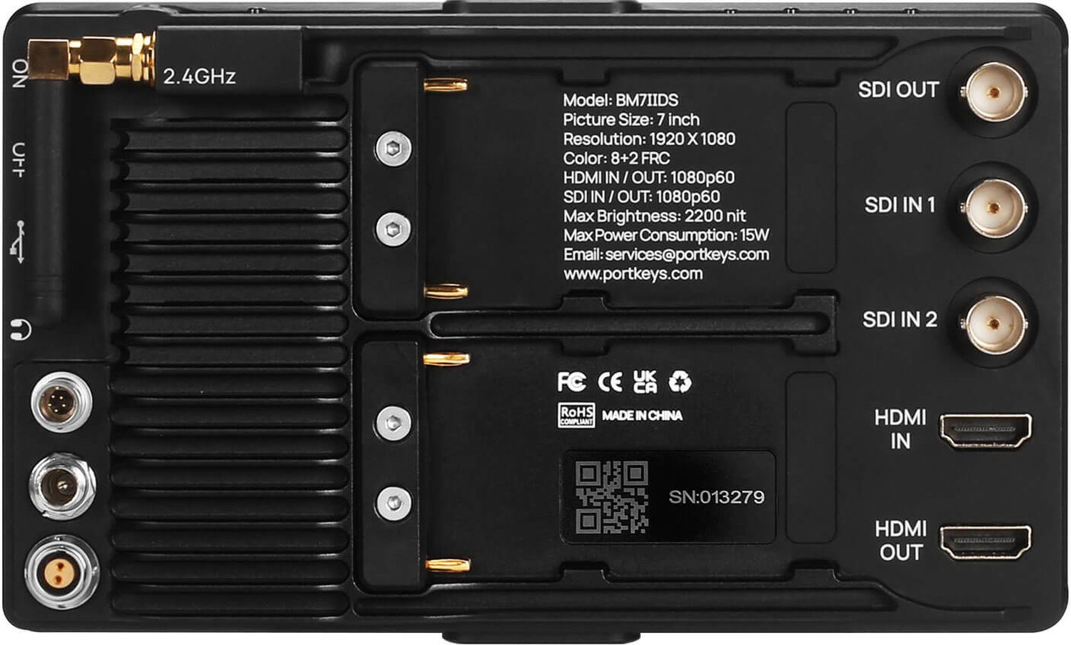 Caractéristiques techniques  Portkeys BM7 II DS 7 Moniteur de contrôle de caméra sans fil