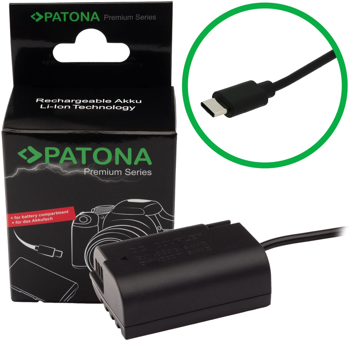 PATONA Premium USB-C battery adapter DMW-BLK22