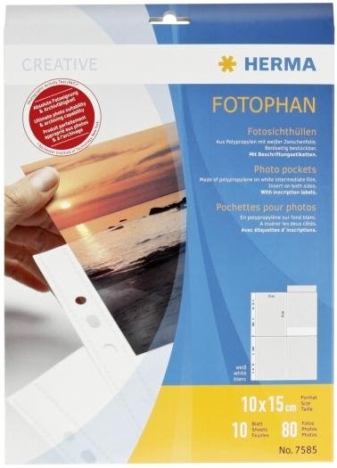 Herma Fotophan-Sichthüllen 10x15cm hoch weiß 7585