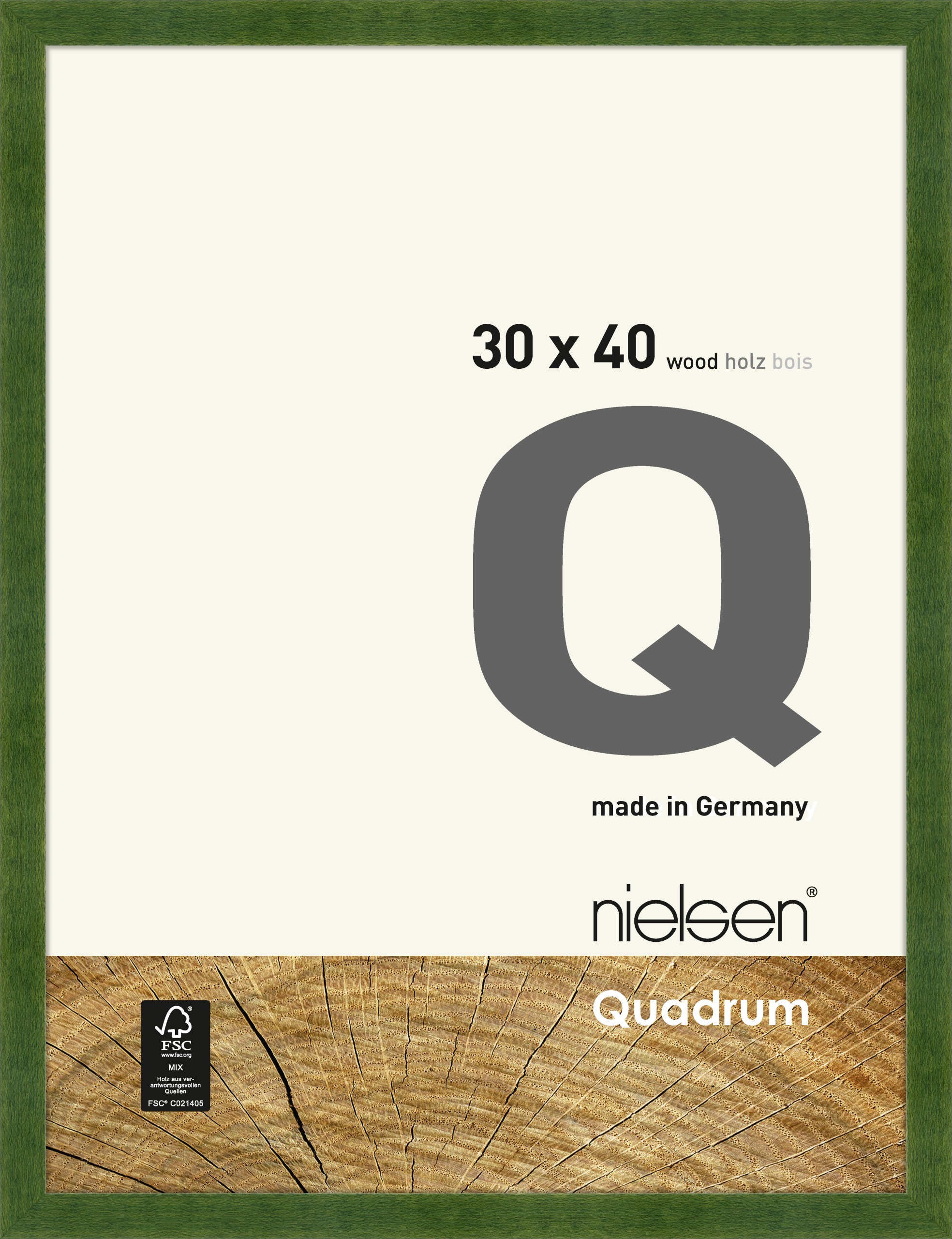 Nielsen Holzrahmen 6530013 Quadrum 30x40cm grün