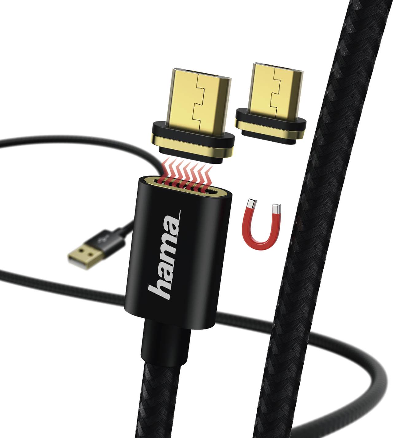 Hama 178373 Lade-Datenkabel Magnetic Micro USB 1m 