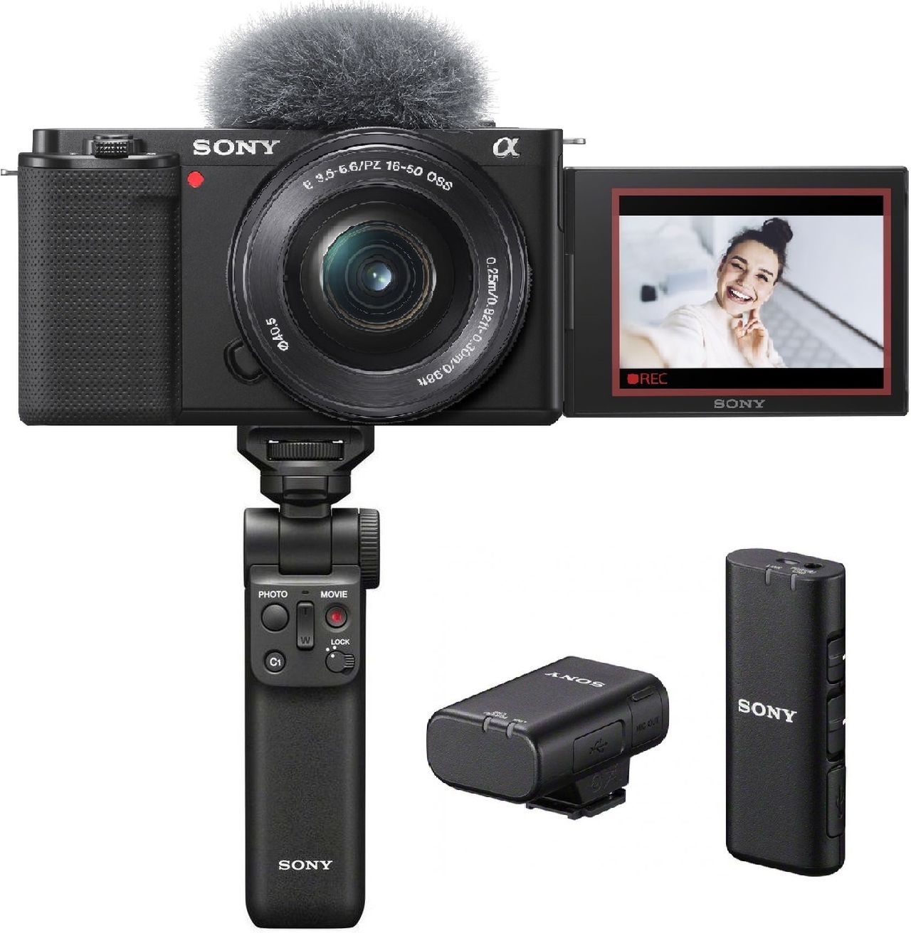 Sony Alpha ZV-E10 + 16-50mm + GP-VPT2BT Handgrip + ECM-W2BT Microphone