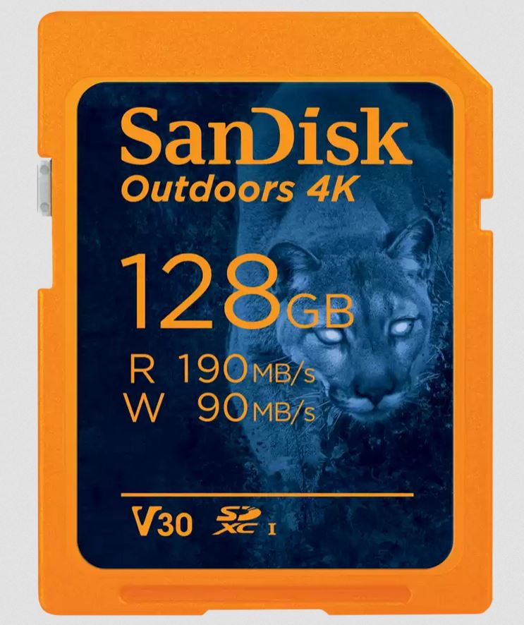 SanDisk Outdoors 4K SDXC UHS-I card 128GB