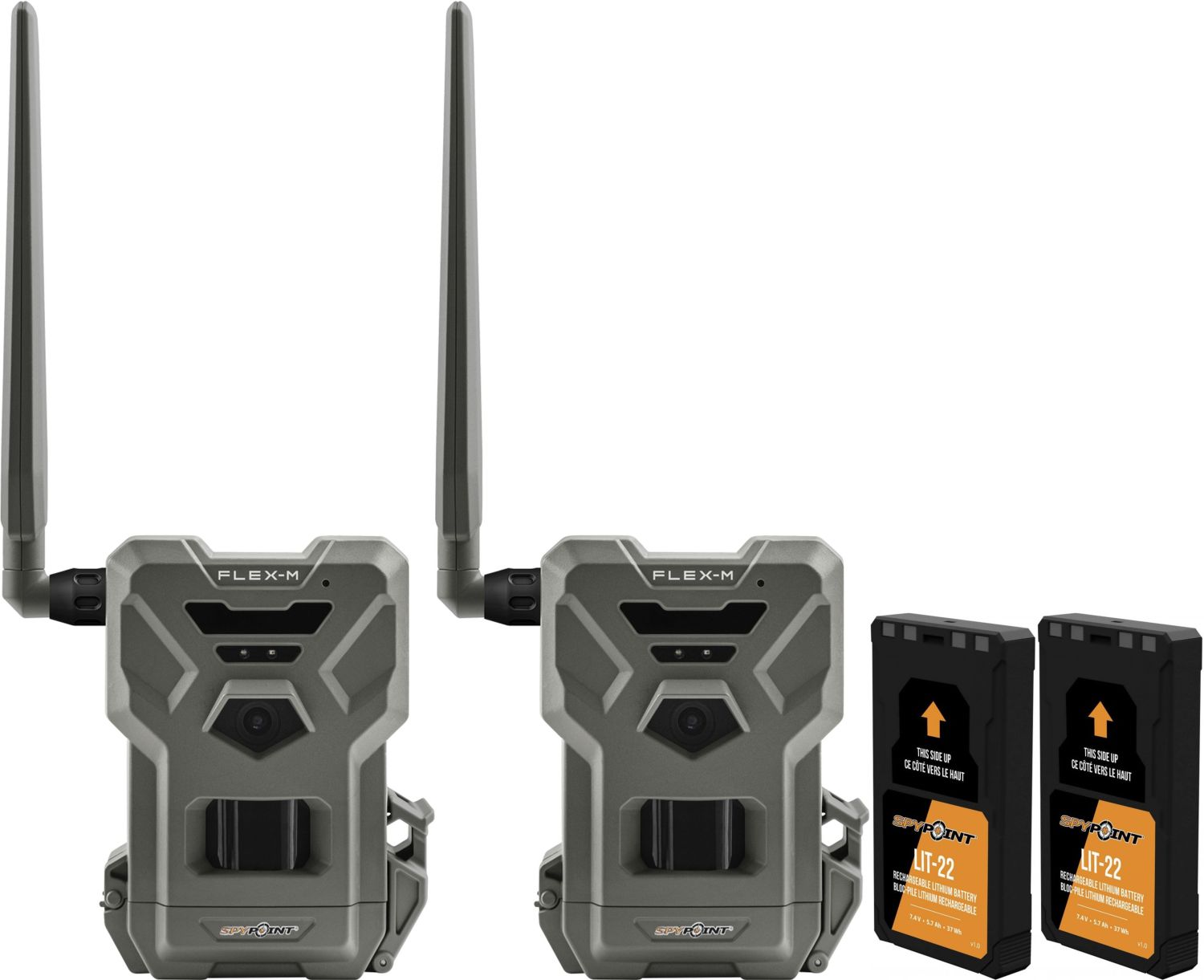 SPYPOINT FLEX-M wildlife camera 2-pack + 2 LIT22 batteries