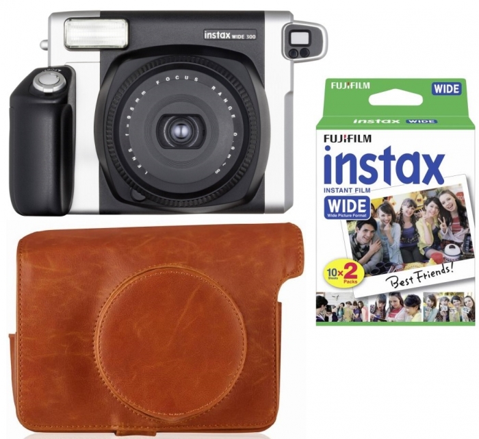 Fujifilm Instax WIDE 300 + Case brown + Instax WIDE Film DP