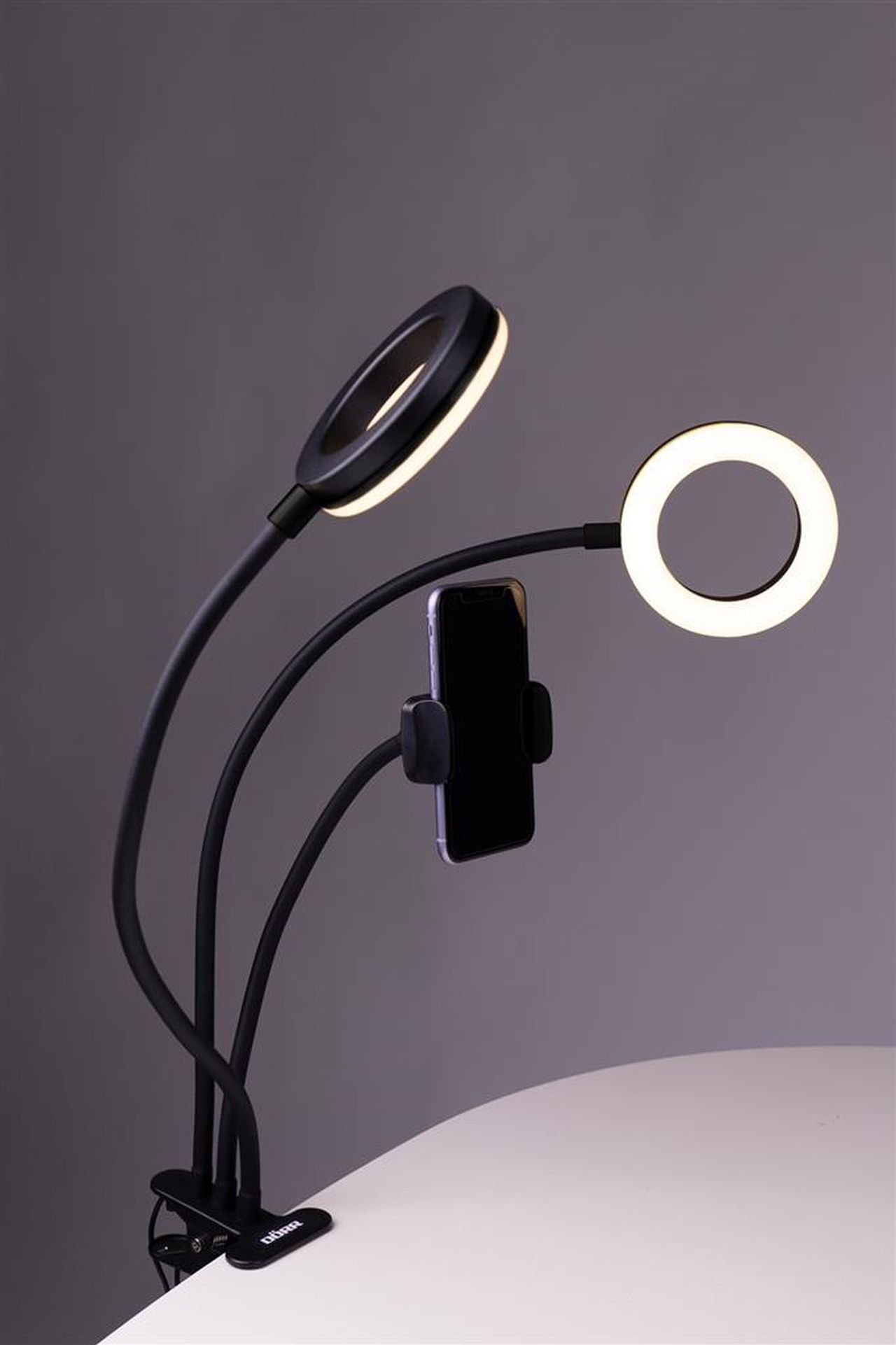 D&ouml;rr SLR-16 Anello Luce LED Bi-Colore Per Smartphone | 64 LED, 16cm, Morsetto E Collo D'Oca