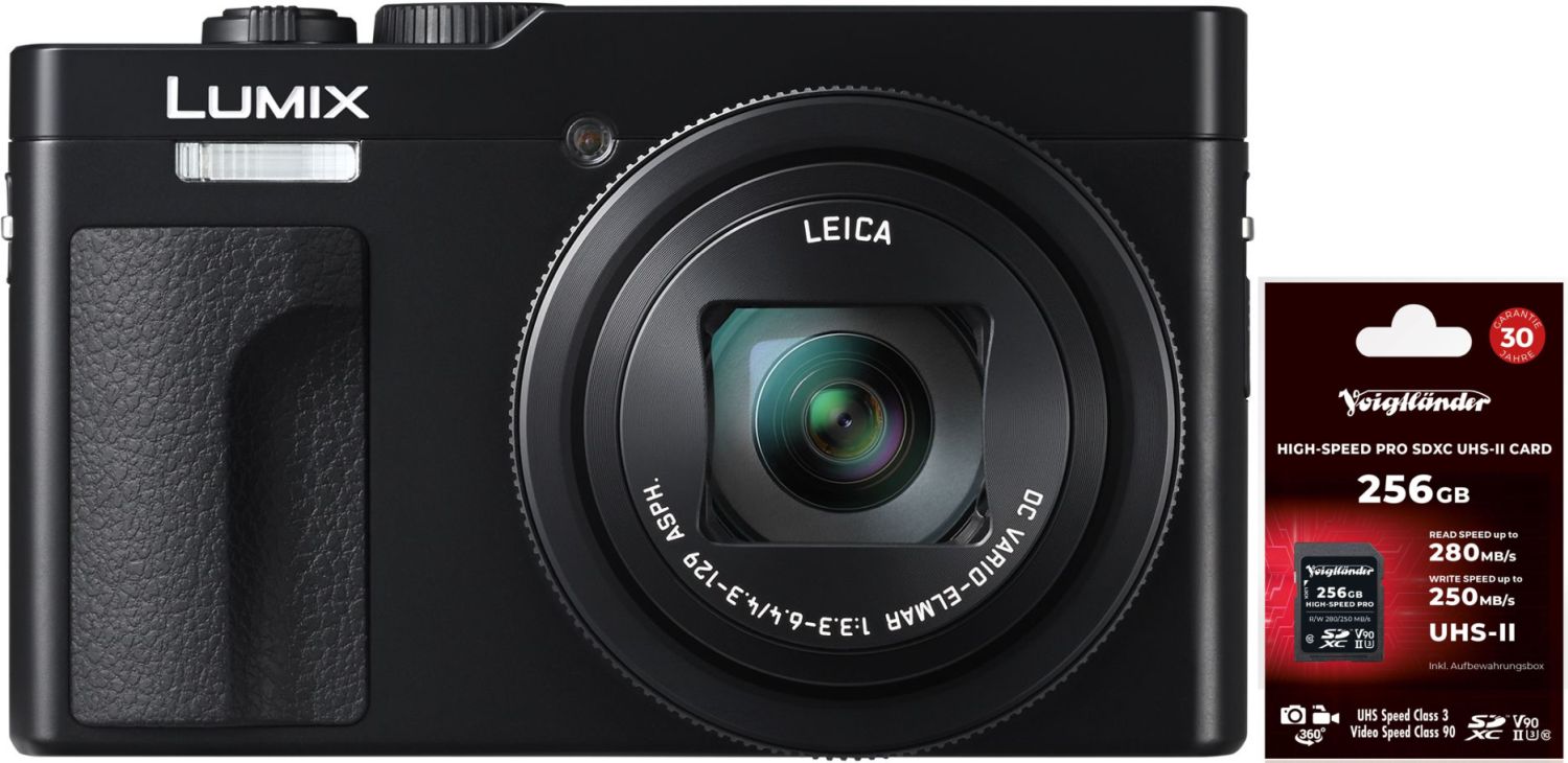 Panasonic Lumix DC-TZ99 schwarz + Voigtländer SDXC 256GB UHS-II