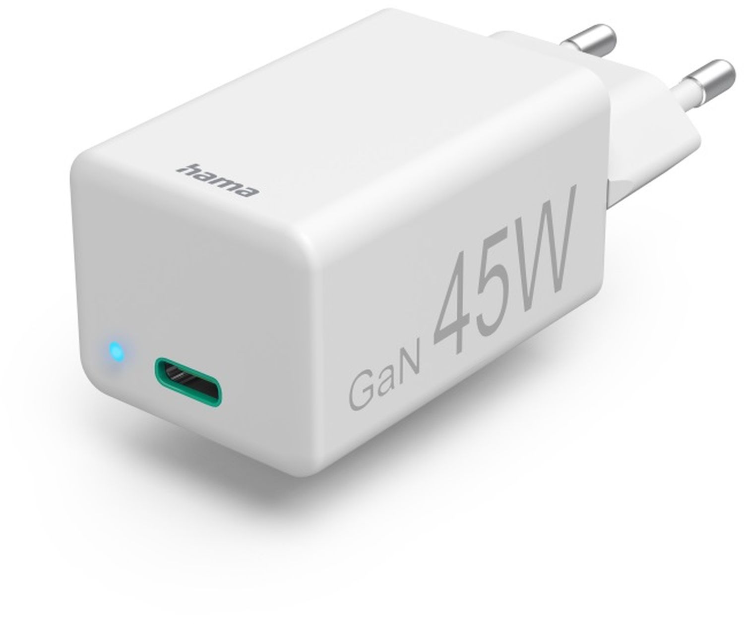 Hama 201653 Chargeur rapide USB-C PD/Qualcomm GaN 45W blanc