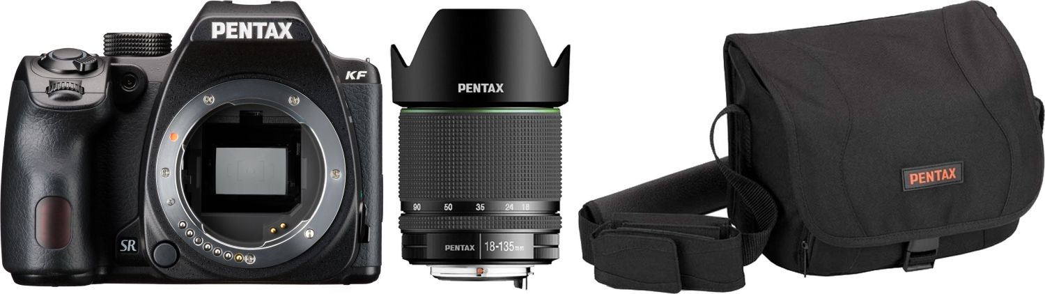 Pentax KF + 18-135mm 3.5-5.6 AL DC WR + SLR Tasche