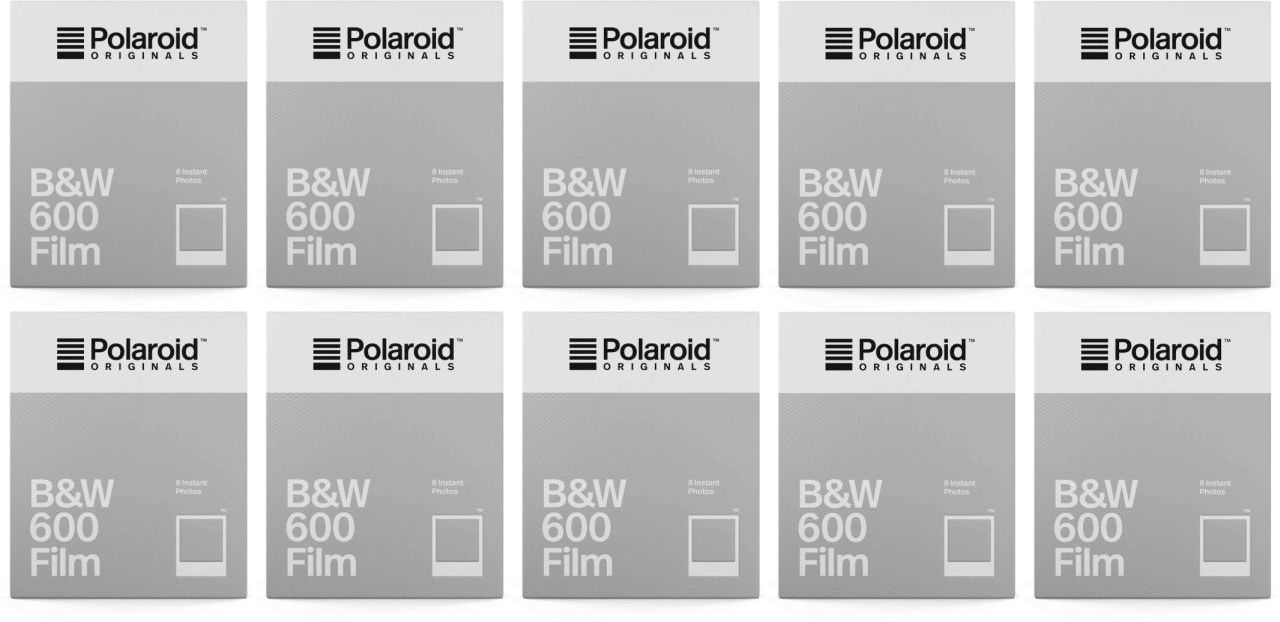 Polaroid 600 B&W Film 8x Pack of 10