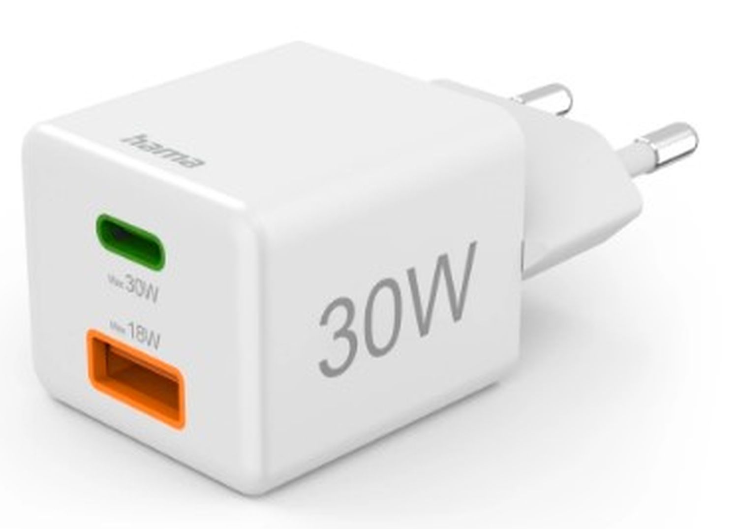 Hama Mini-chargeur, 1xUSB-C+A, 30W