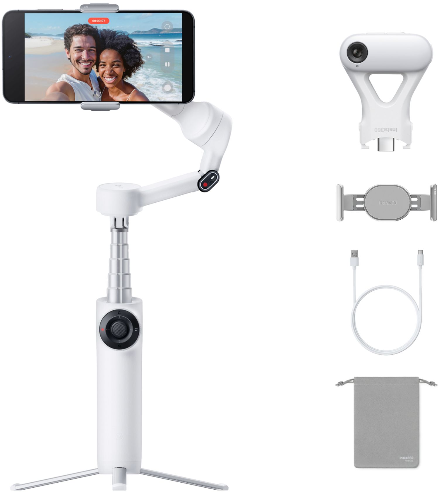 INSTA360 Flow 2 AI Tracker Bundle Summit White - Foto Erhardt