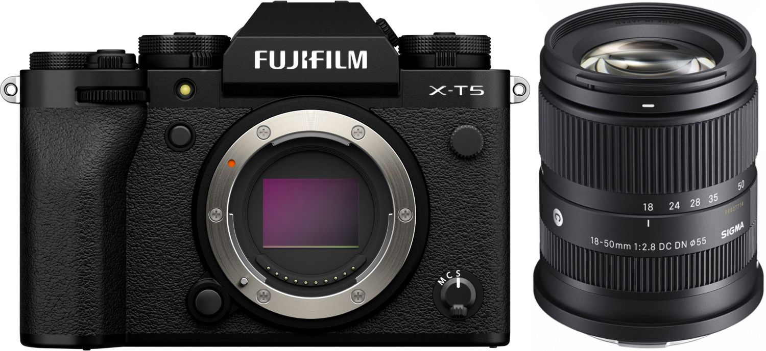 Fujifilm X-T5 body black + Sigma 18-50mm f2.8