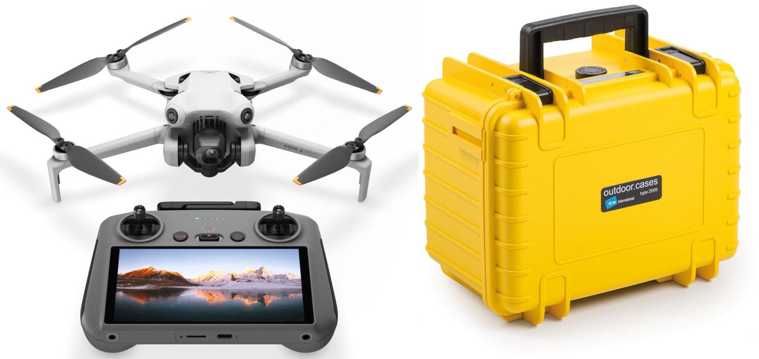 DJI Mini 4 Pro + Smart Controller + B&W Case Type 2000 yellow