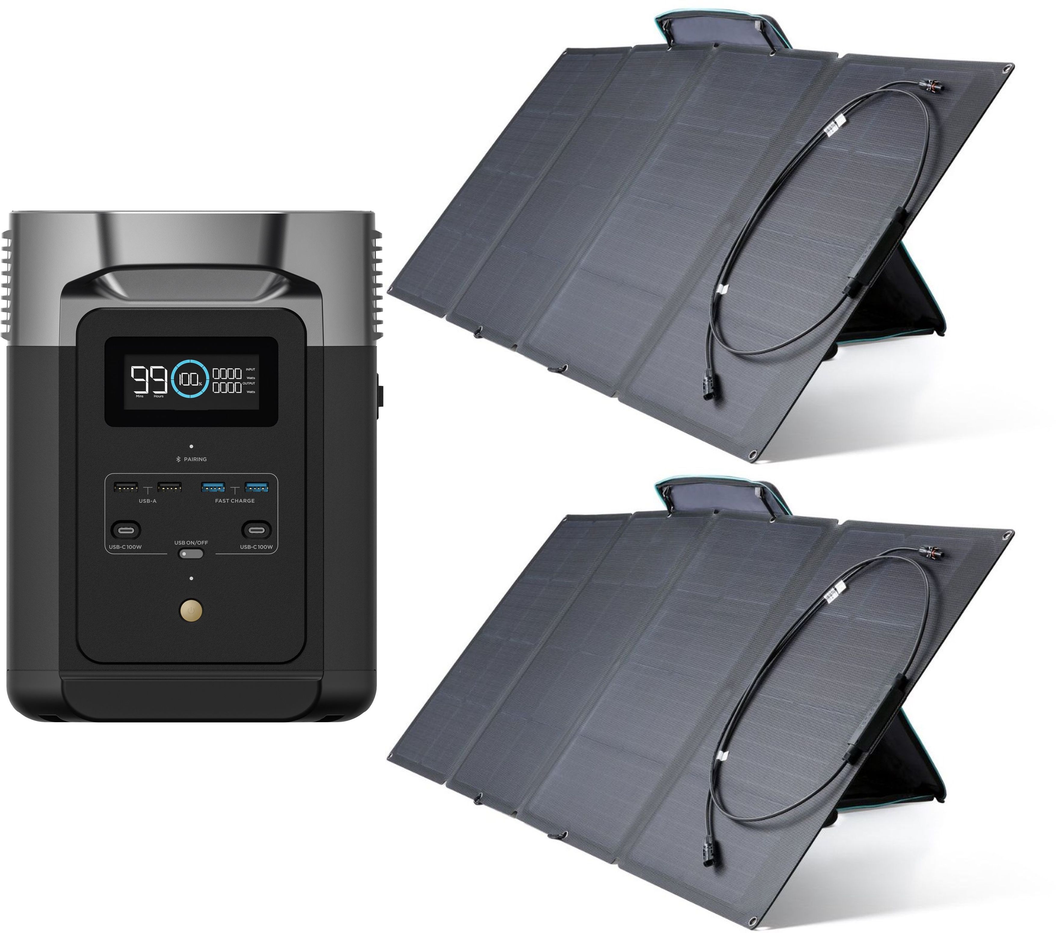 EcoFlow DELTA 2 + 2x 160W solar panel