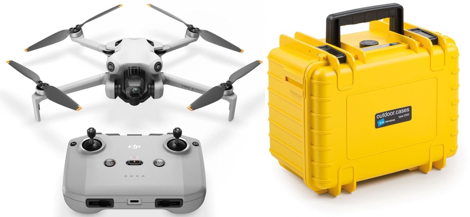 Accessoires  DJI Mini 4 Pro + RC-N2 + B&W Case type 2000 jaune