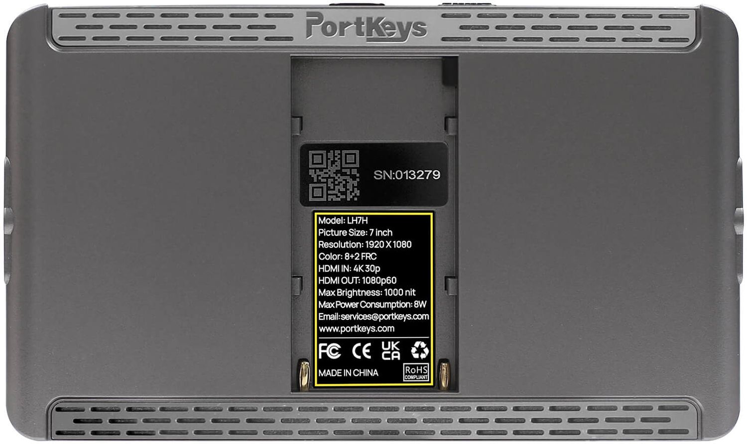 Technical Specs  Portkeys LH7H 7 High Brightness Touchscreen Monitor