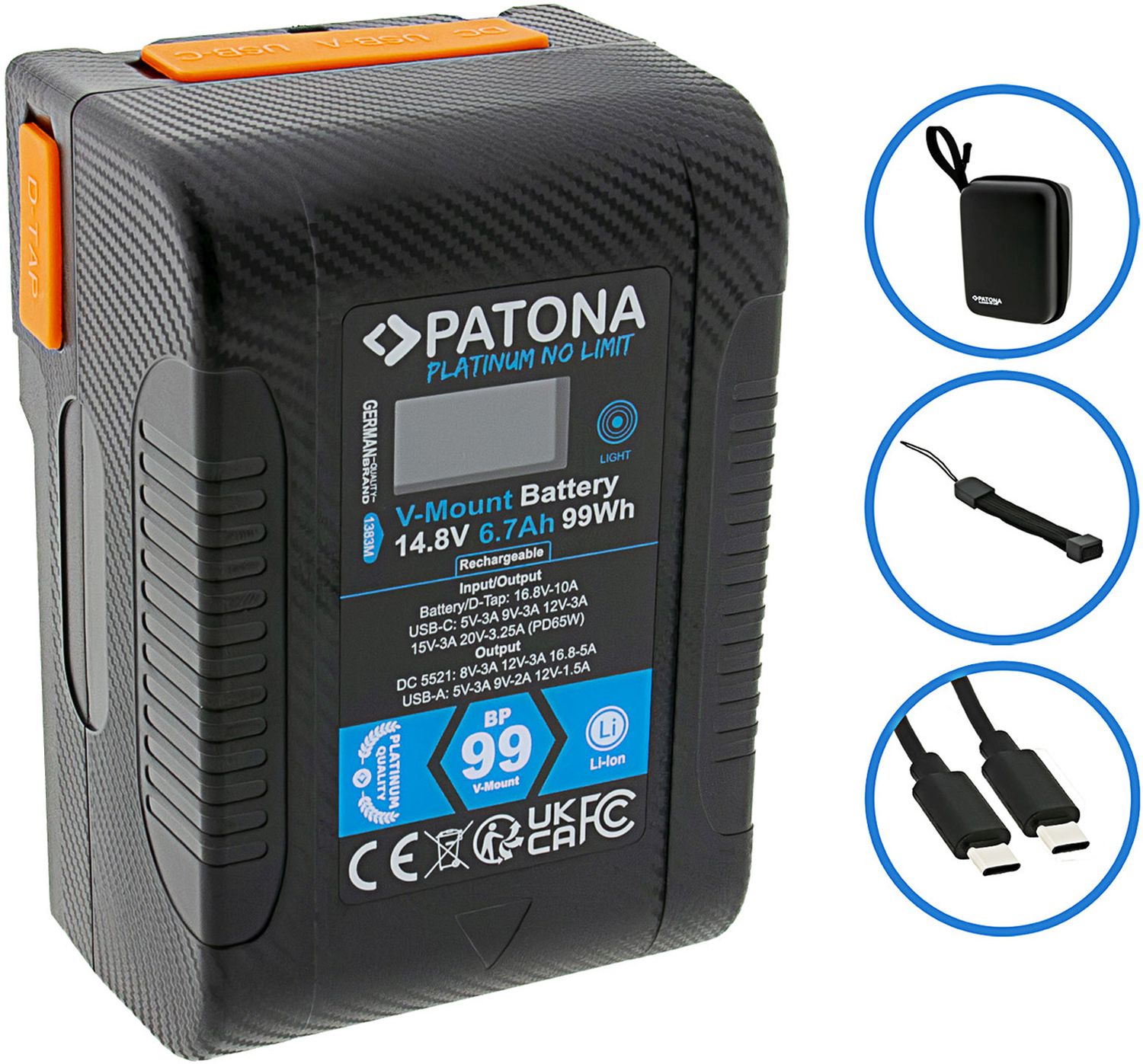 PATONA Platinum V-Mount Akku BP-99W inkl. Hardcase Image