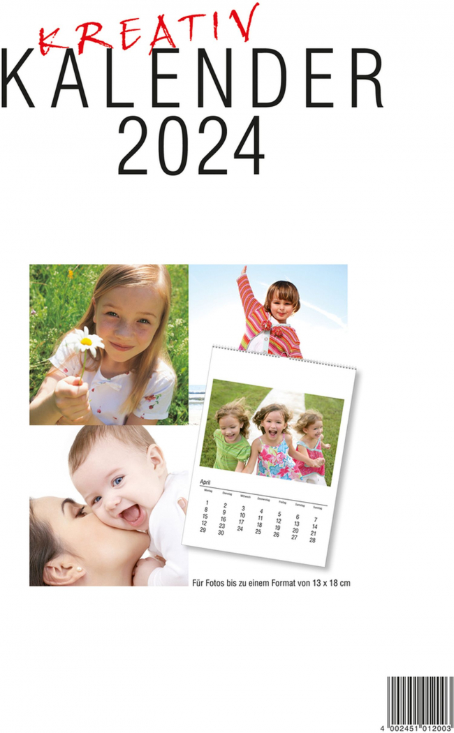 Technical Specs Customize calendar 2024 for 13x18 photos Foto Erhardt