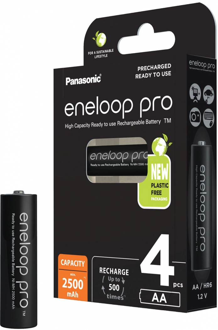 Panasonic Eneloop Pro Rechargeable Battery Aa Mignon 2500mah 4 Pack