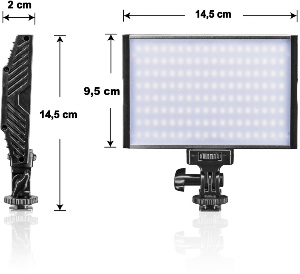 da flimmerfrei walimex pro LED Videoleuchte Bi-Color 144 LED ideal für Videos 
