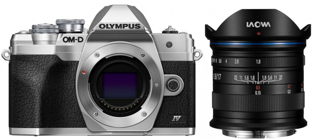 Accessoires Olympus OM-D E-M10 Mark IV argent +LAOWA 17mm f1,8