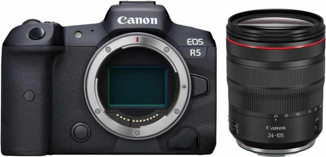 Canon EOS R5 Vollformat-Kameras - L 24-105mm f4 - USM + fotogena RF IS