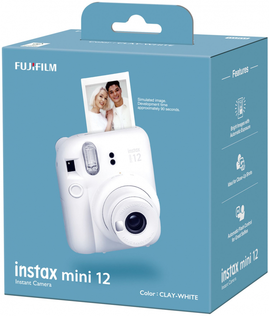 Fujifilm Instax Mini 12 Appareil photo instantané Blanc argile : :  Électronique