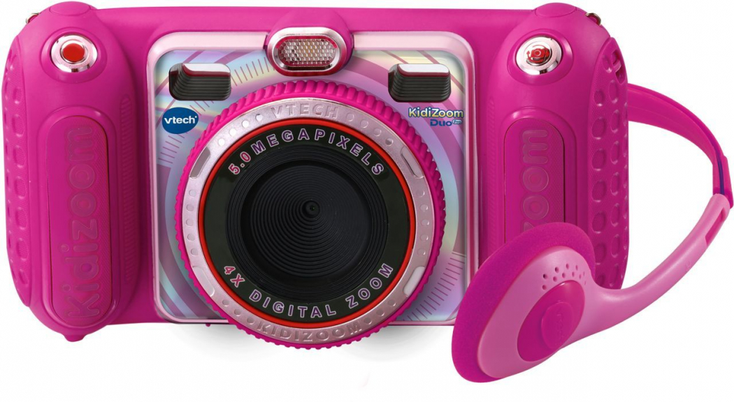 Appareil Photo Enfant VTech KidiZoom Duo FX Rose - 8MP Avant, 2MP Arrière, Écran 2,4" - Jeux, Filtres - Cadeau 4-12 Ans