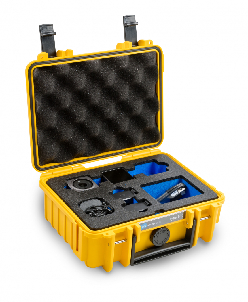 B&W DJI Action 2 Power Combo/Dual-Screen Combo Case Type 500 yellow - Foto  Erhardt