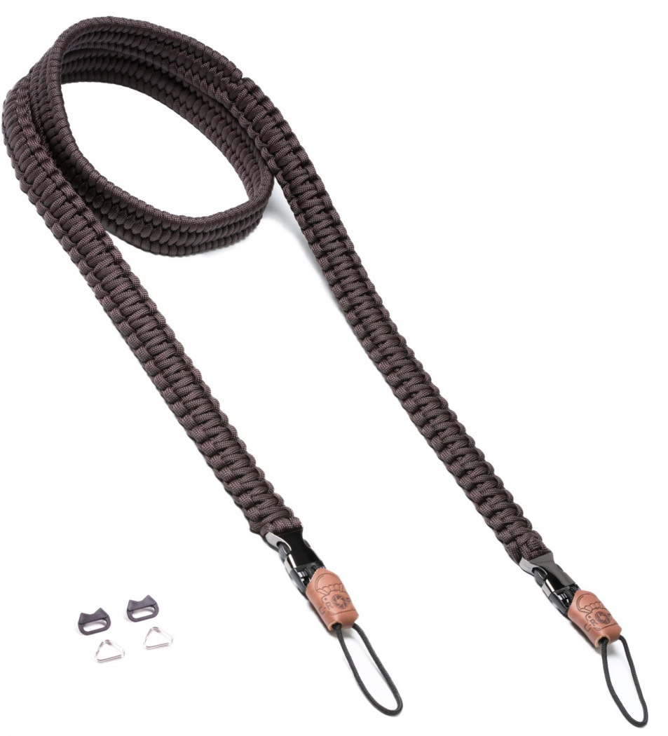 C-Rope Camerariem The Traveler handgevlochten paracord, schouderriem met snelsluiting, Red Dots, 100 cm