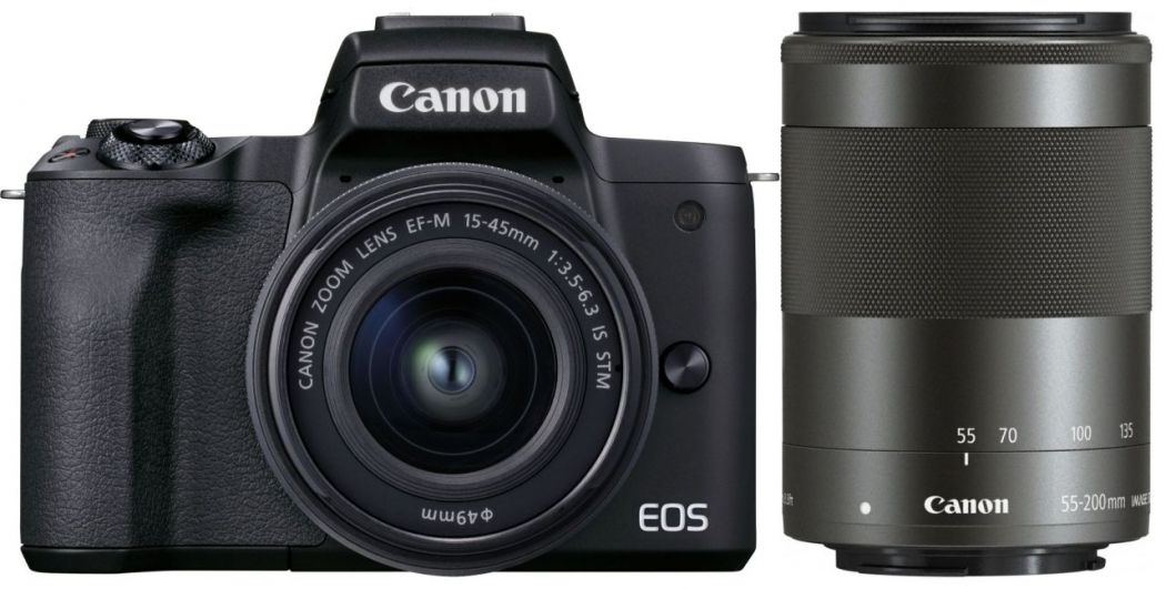  Canon EOS M50 Mark II + EF-M 15-45mm is STM Kit Black :  Electronics