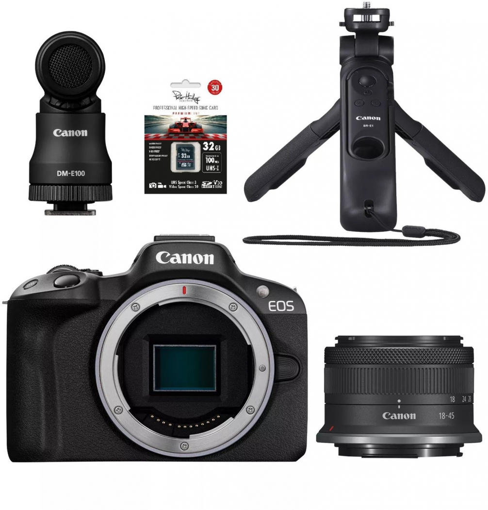  Canon EOS R50 Mirrorless Vlogging Camera (Body Only/Black), RF  Mount, 24.2 MP, 4K Video, DIGIC X Image Processor, Subject Detection &  Tracking, Compact, Smartphone Connection, Content Creator : Electronics
