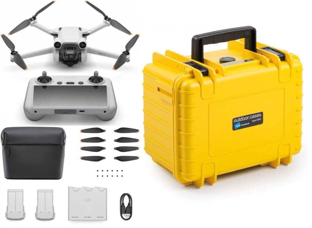 Accessories DJI Mini 3 Pro + Smart Controller + Fly More Set + B&W Case  2000 yellow - Foto Erhardt