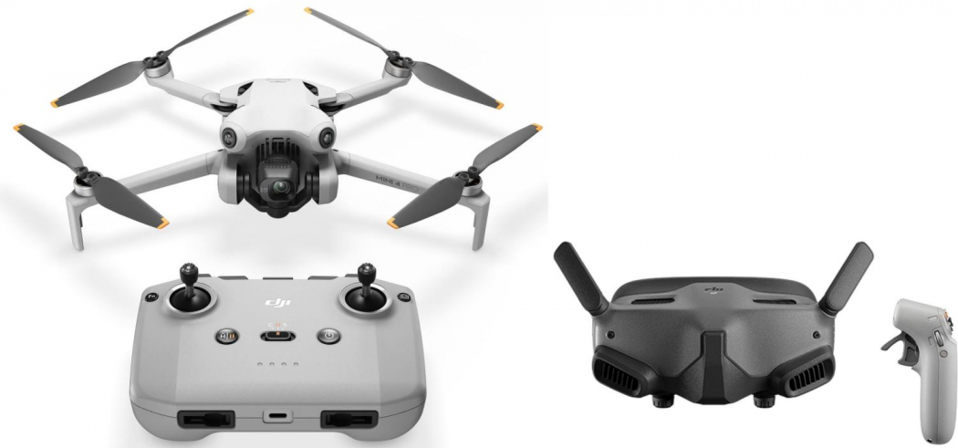  DJI Mini 4 Pro Quadcopter Drone with 128GB Card- Lightweight  and Foldable Mini Camera Drone with 4K HDR Video, True Vertical Shooting,  Obstacle Sensing and Intelligent Features (2 Items) : Toys