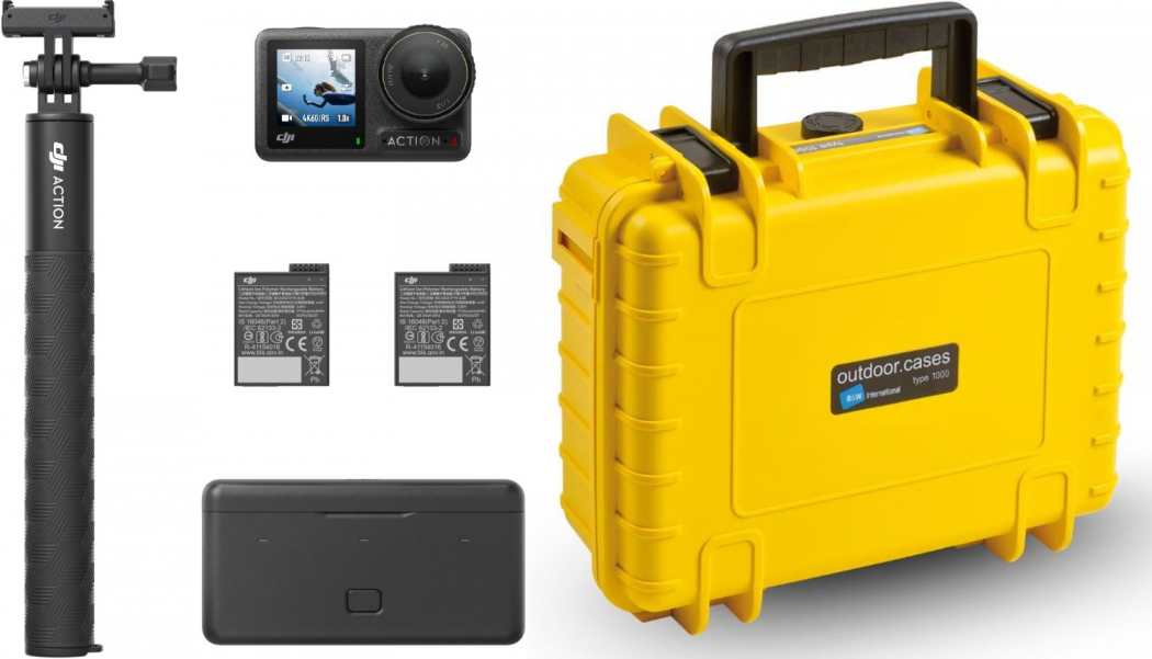 DJI Osmo Action 4 Adventure Combo - 4K Waterproof Action Camera + Battery  Case