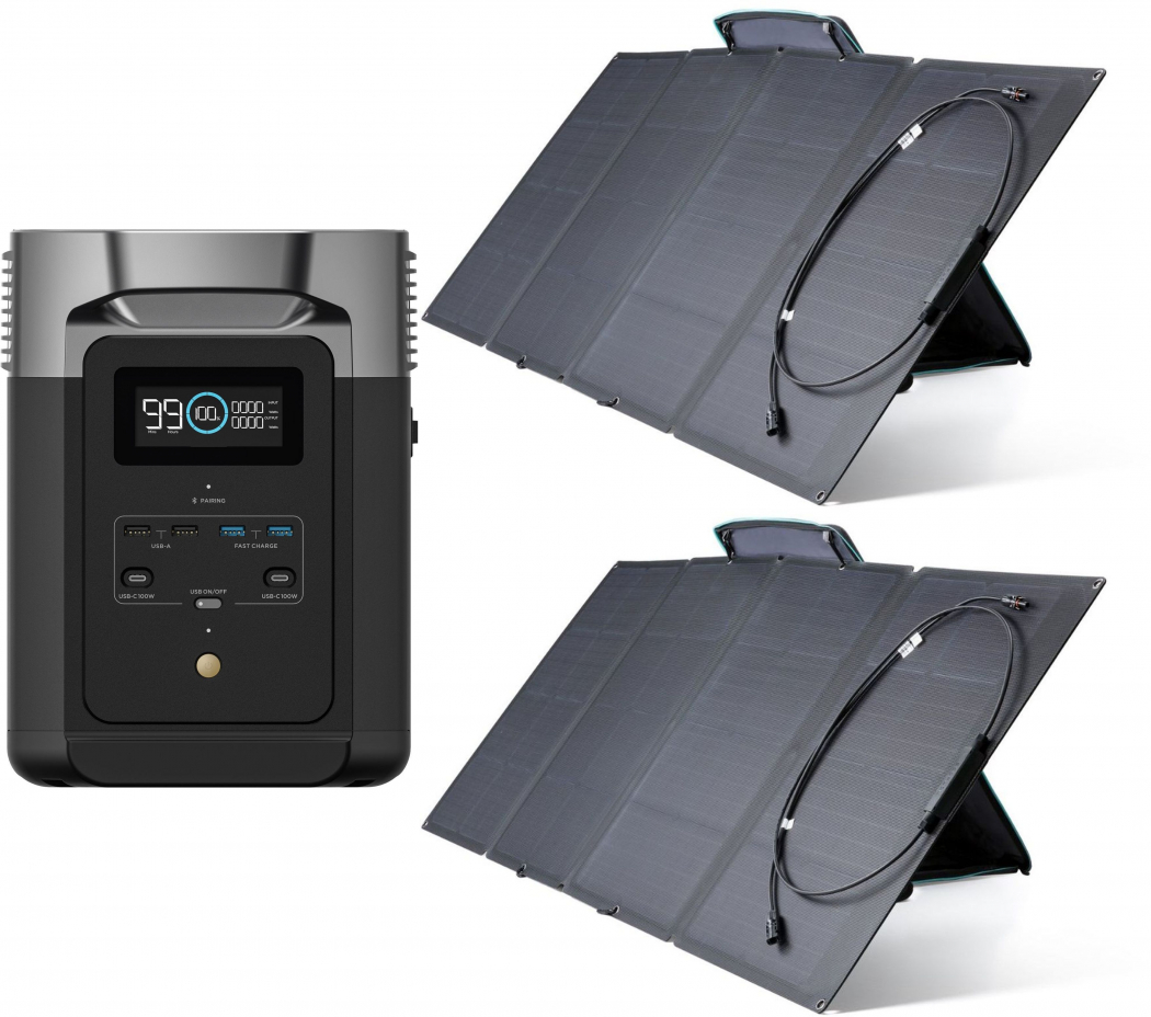 Accessoires EcoFlow DELTA 2 + 2x 160W panneau solaire - Foto Erhardt
