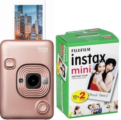 Instax Mini Hybrid LiPlay Camera, Blush Gold 