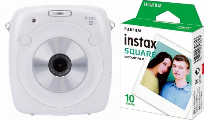 Fujifilm Instax Square Link Wide Instant Printer (White) Bundle with Instax  Camera Film Twin Pack 40-Exposures (3 Items)