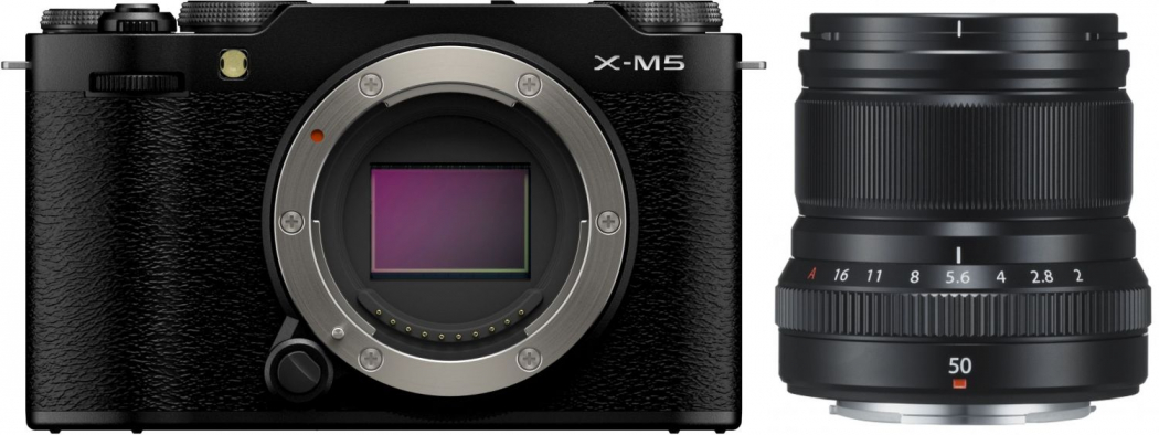 Fujifilm X-M5 Boîtier Noir + XF 50mm f2,0 R WR Appareils photo